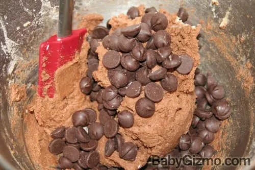chocolate cookie dough with chocolate chips