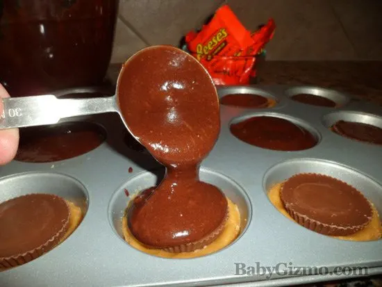 brownie pouring on candy