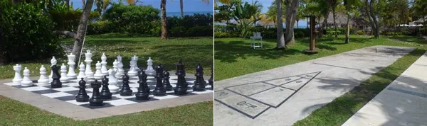 giant chess game and shuffleboard