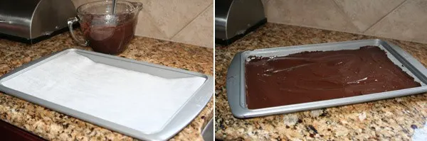 brownie batter in a baking sheet