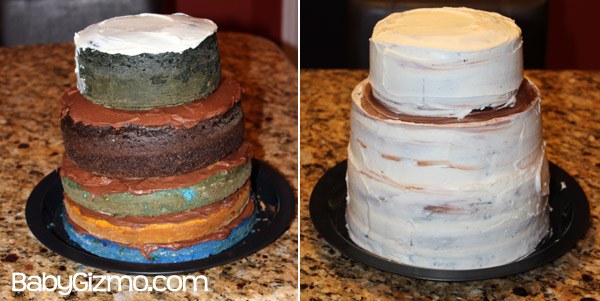 frosting a five layer cake