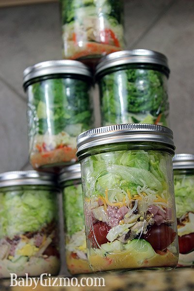 Jar Salads stacked three high
