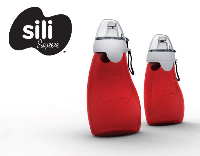 sili squeeze bottles in red