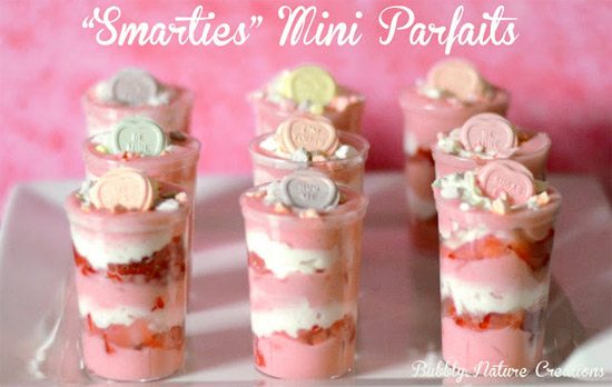 Valentine Recipes - Smarties Mini Parfaits