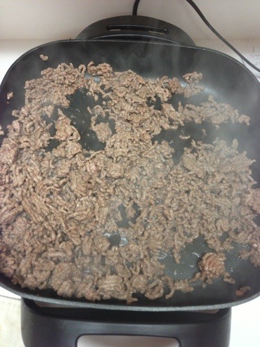 ground beef in pot