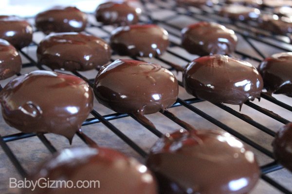 chocolate covered Tagalong Cookies
