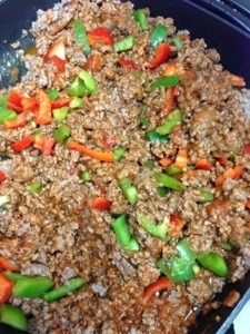 meat with peppers