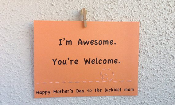 i'm awesome mother's day card