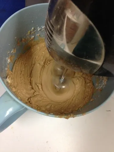 mixing cupcake batter