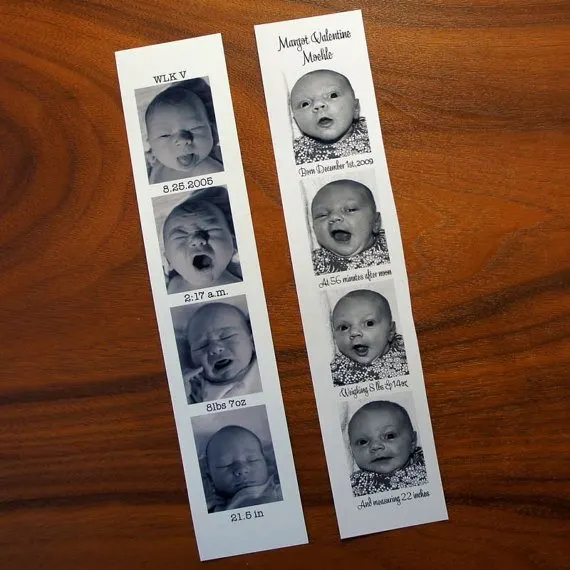 photo strip birth announcement 