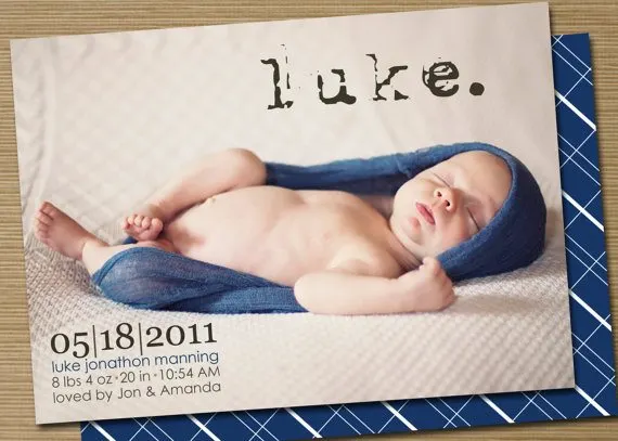 chic birth baby announcement