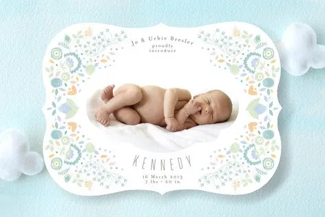 baby sleeping birth announcement 