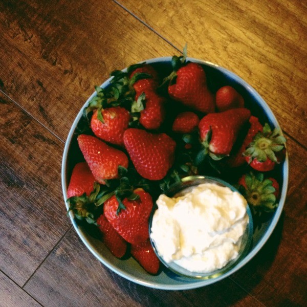 fruit dip with strawberries