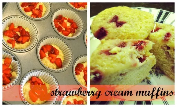 strawberry cream muffins
