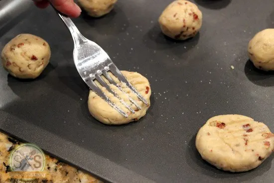fork pressing down on Maple Cookies