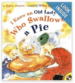 I know an old lady who swallowed a pie book