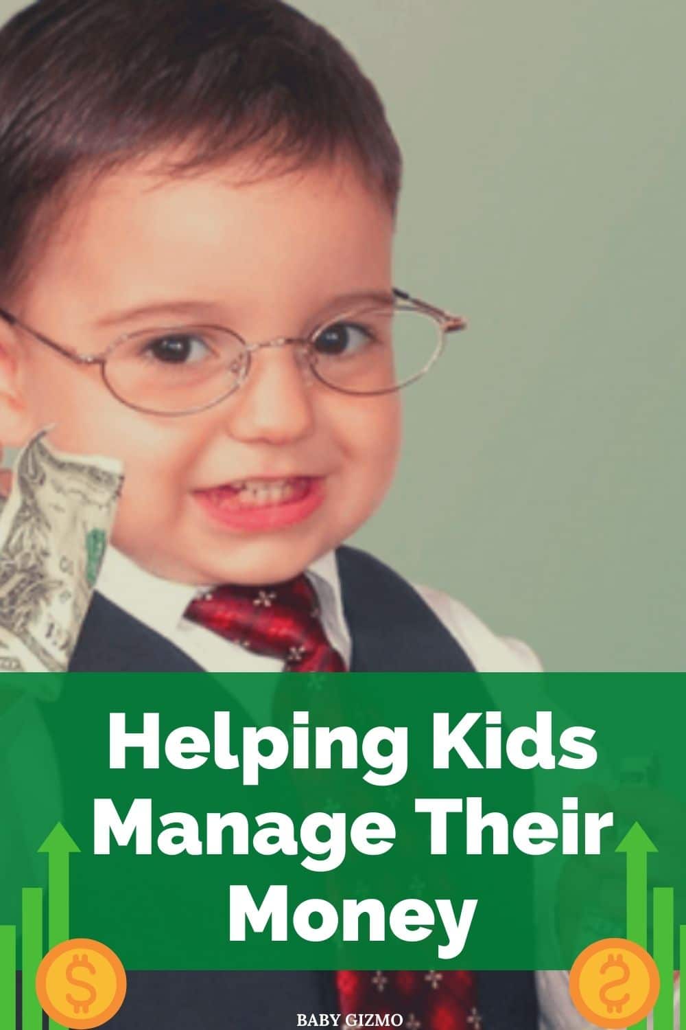 toddler in glasses holding money