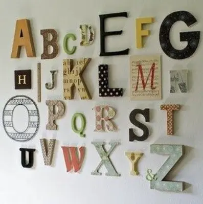 playroom idea - alphabet wall