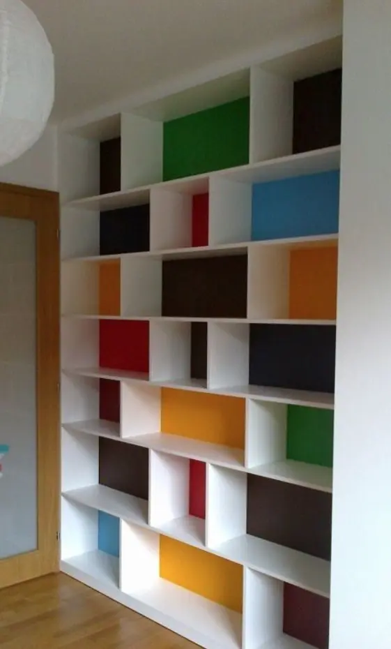 playroom idea - color bookshelf