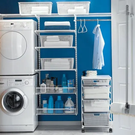 Laundry Room with blue wall