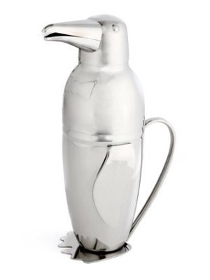 cocktail shaker shaped like a penguin