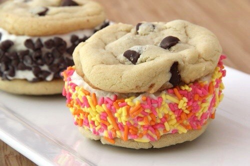 ice cream sandwiches with sprinkles