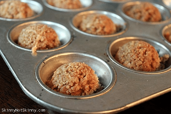 graham crackers in muffin tin
