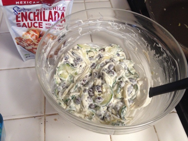zucchini, onions and black beans