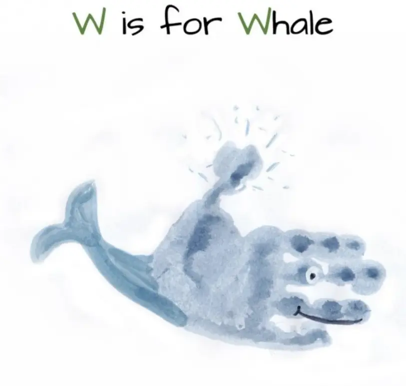 whale handprint project for kids