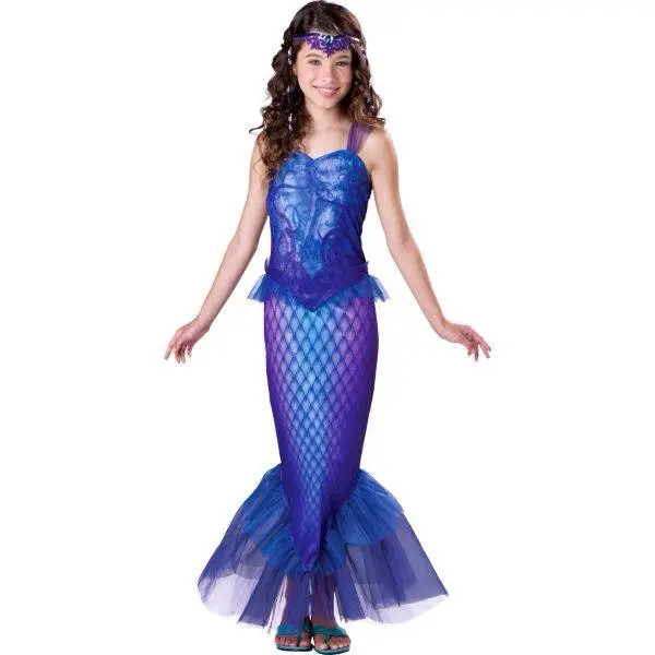 tween girl dressed as a mermaid