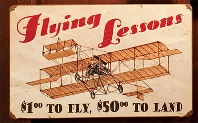 Flying Lessons sign