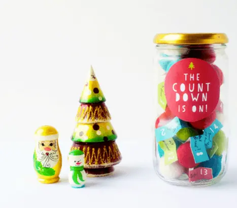 jar of advent calendar countdown