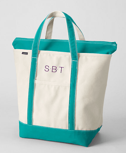 monogrammed tote bag