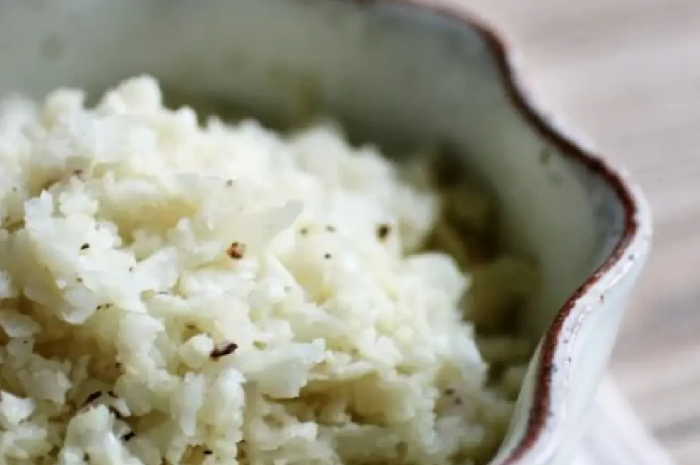 close up of cauliflower rice
