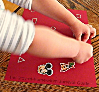 learning letters with stickers