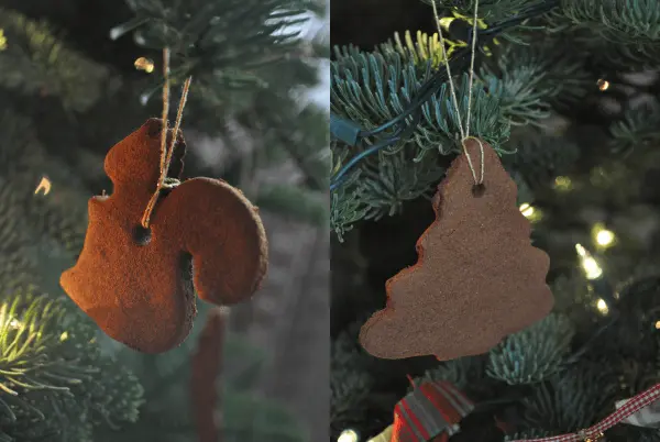 squirrel and tree ornaments