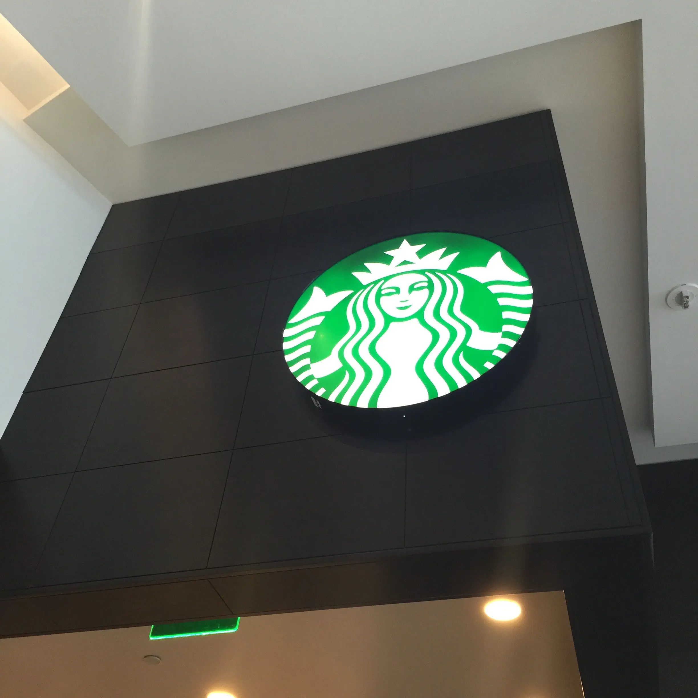 Starbucks logo on store