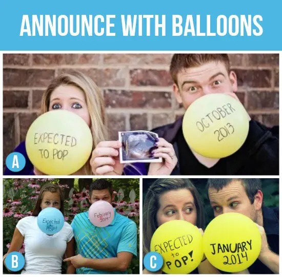 baby announcement with balloons