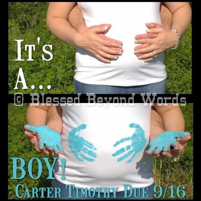 gender reveal with paint