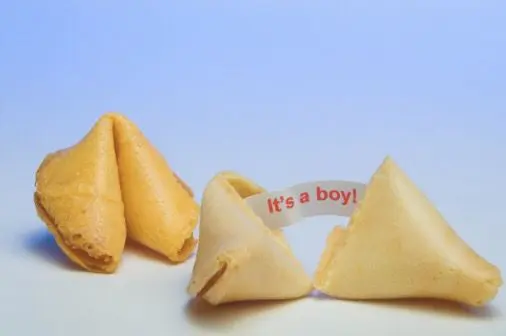 gender reveal idea with fortune cookies