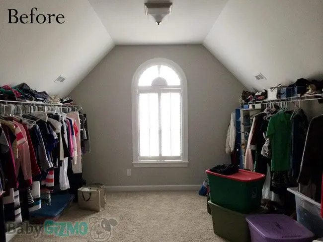 Master closet before organization