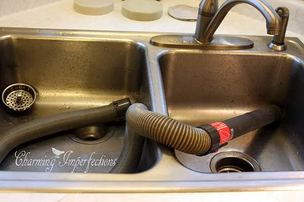 vacuum hose in a sink