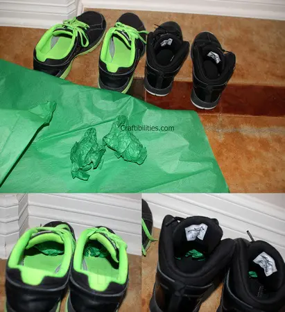 putting tissue paper in shoes prank