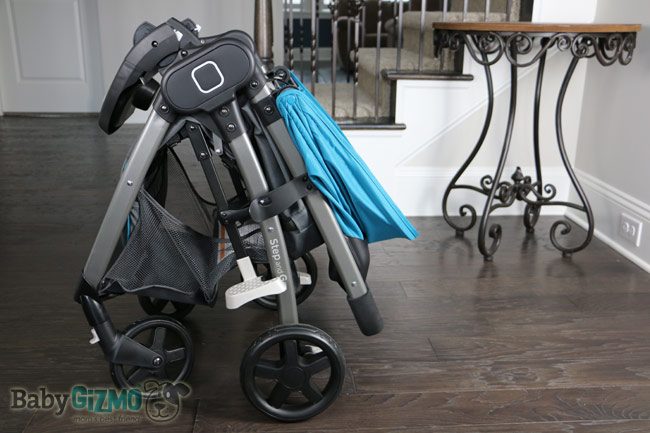 folded travel stroller