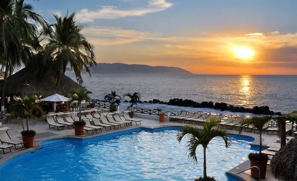 pool overlooking beach