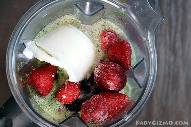 green smoothie in blender