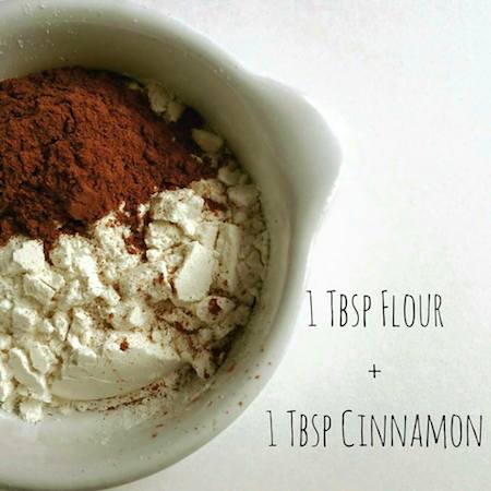 flour and cocoa in a bowl