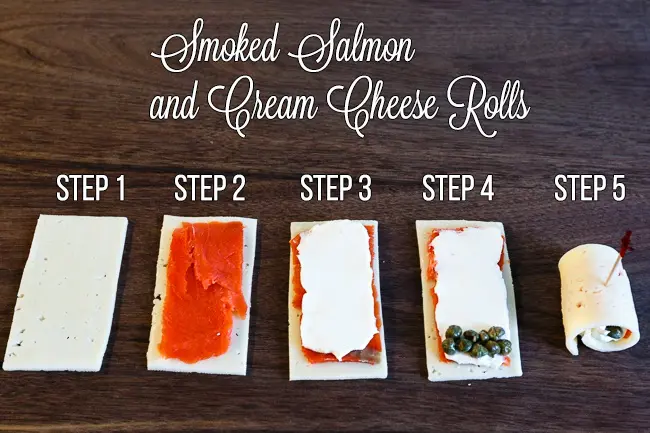 Smoked Salmon and Cream cheese rolls
