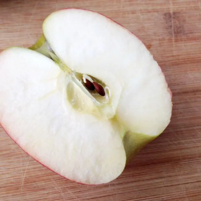 apple cut in half