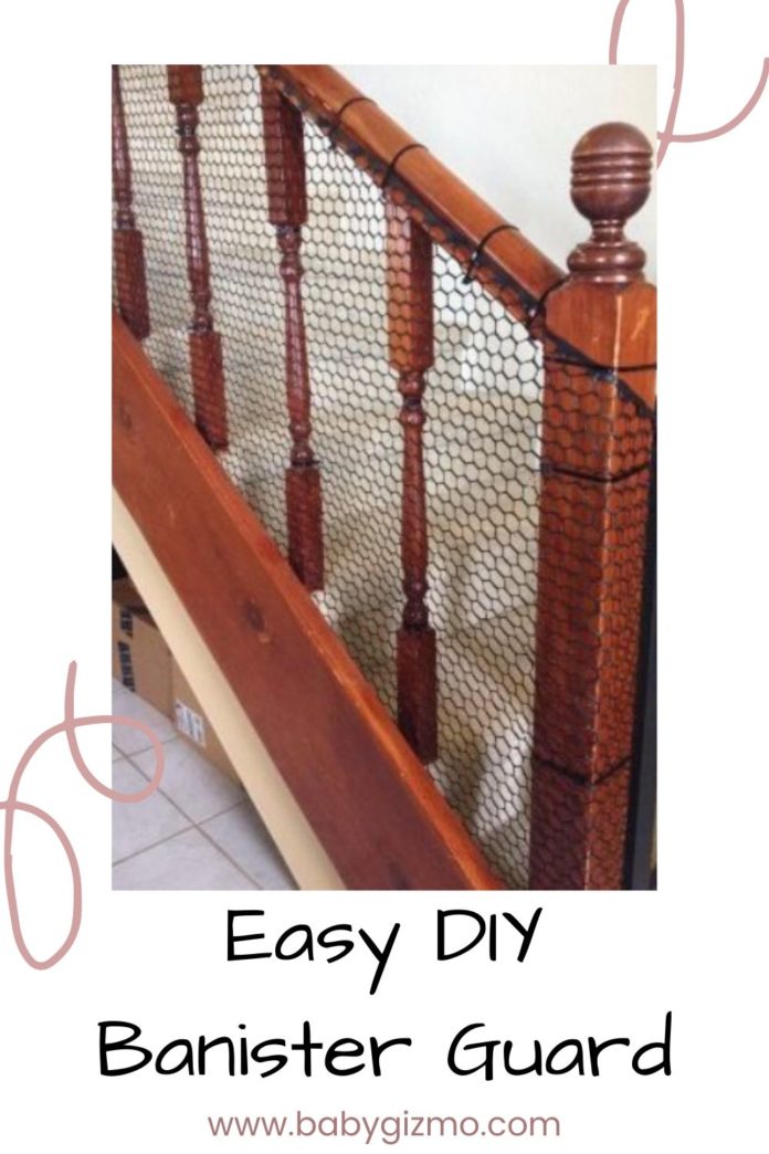 Mom Hack! Easy, Inexpensive DIY Banister Guard